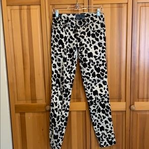 Black and Off-White Print Pants